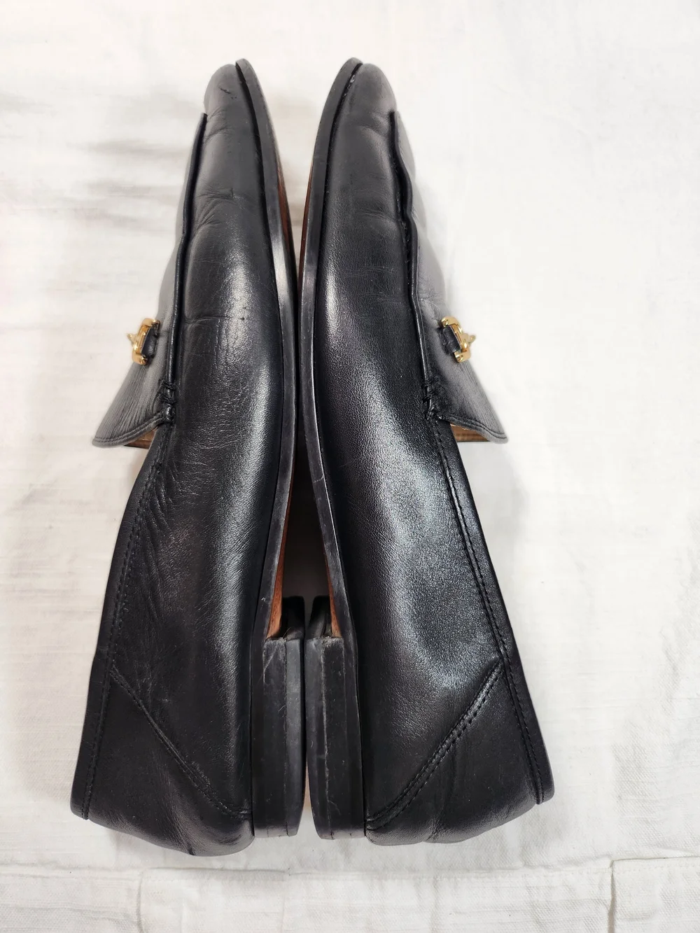 Sam Edelman Black Leather Loraine Horsebit Loafers Sz 8.5 Minimalist Slip On